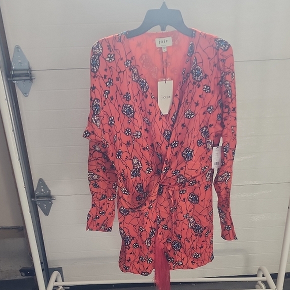 Joie Ronnie Floral Dress in Poinciana Multi Size 6 $448 - Picture 3 of 4